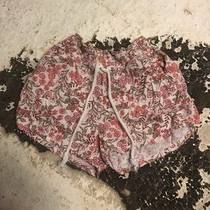 Paper bag floral shorts